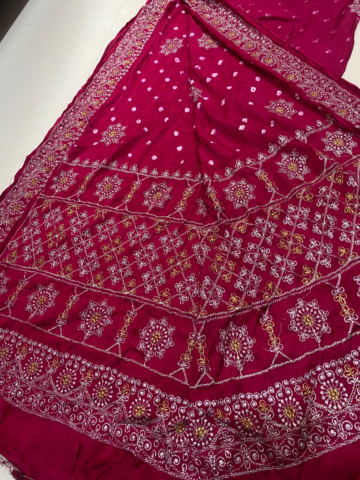 Rani Pink Thread Work Sarees