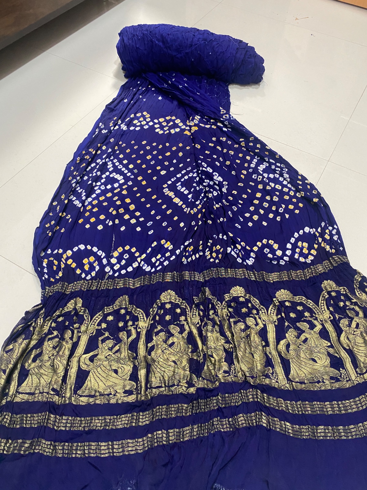 Blue Gajji Lagdi Patto Sarees